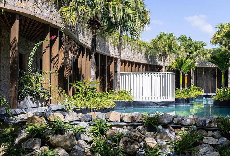 Hidden Spa Water Hope planted roof dune architecture Vietnam